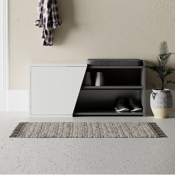 Hanah Home Fiona Bench Zapatero Antracita y Blanco